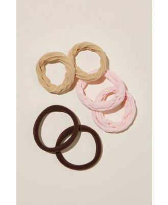 Body - Mixed Hair Ties 6Pk - Neutral