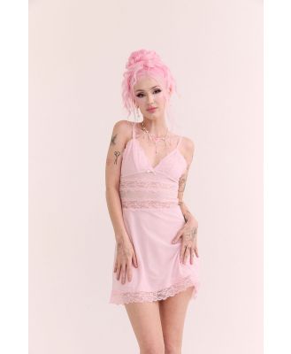 Body - Peach Prc Lace Mesh Slip Nightie - Lcn bra peach prc/ soft rose