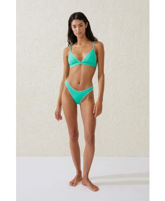 Body - Refined High Side Brazilian Bikini Bottom - Fresh green/blanket stitch