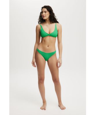 Body - Refined High Side Brazilian Bikini Bottom - Palm leaf crinkle