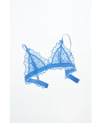 Body - Sasha Embroidered Mesh Triangle Bralette - Dream cloud