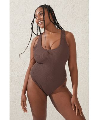 Body - Scoop Back One Piece Cheeky - Brownie crinkle