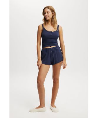 Body - Sleepy Rib Flared Short - Midnight rain