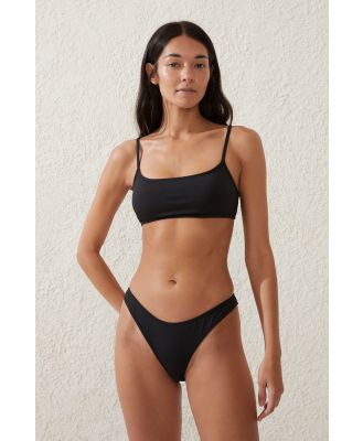 Body - Straight Neck Crop Bikini Top - Black