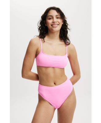 Body - Straight Neck Crop Bikini Top - Pink sorbet