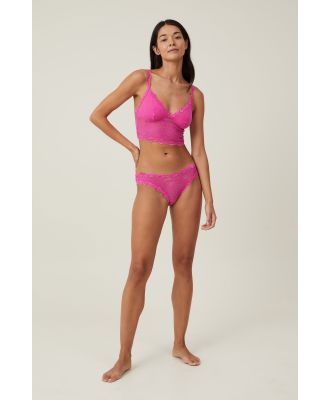 Body - Stretch Lace Bikini Brief - Raspberry mauve