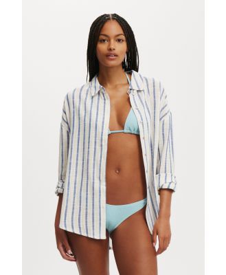 Body - The Essential Beach Shirt - Blue/natural stripe