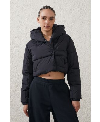 Body - The Mother Puffer Wrap Cropped Jacket - Black