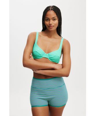 Body - Underwire Balconette Bikini Top - Mineral green crinkle