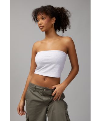 Factorie - Crop Jersey Tube Top - Silver marle