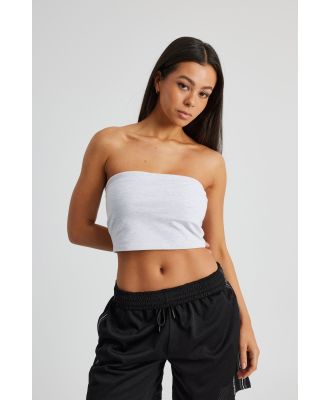 Factorie - Crop Jersey Tube Top - Silver marle