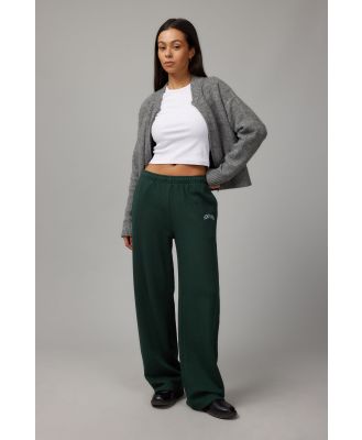 Factorie - Graphic Straight Leg Trackpant - Pine green/ny white