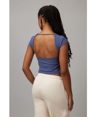 Factorie - Hailey Open Back Tee - Worn blue