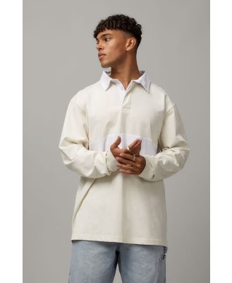 Factorie - Long Sleeve Polo - Ivory/white
