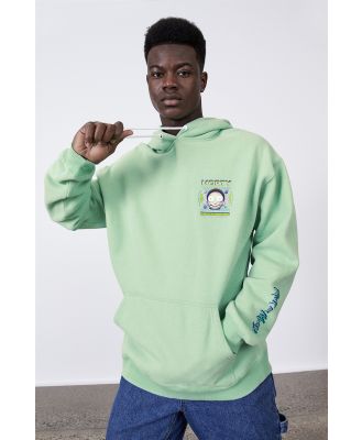 Factorie - Oversized Lcn Rick And Morty Hoodie - Lcn wb soft green/rick & morty grid