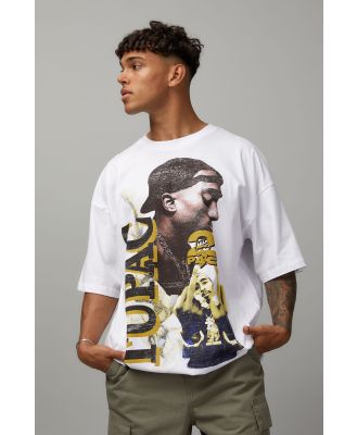 Factorie - Oversized Music Merch T Shirt - Lcn bra white/tupac world