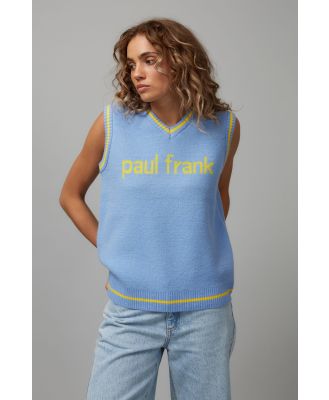 Factorie - Paul Frank Oversized Knit Vest - Lcn pau maya blue/paul frank