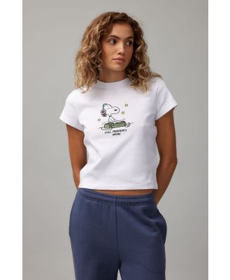 Factorie - Snoopy Slim Fit Graphic Tee - Lcn pea white/snoopy sound