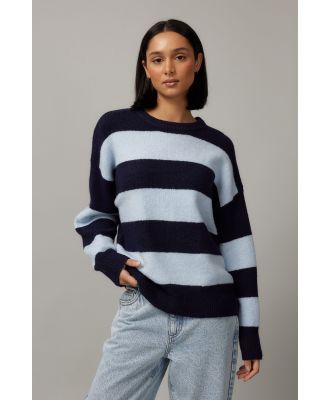 Factorie - Tanya Oversized Stripe Knit - Navy stripe
