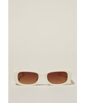 Rubi - Abby Rectangle Sunglasses - Ivory