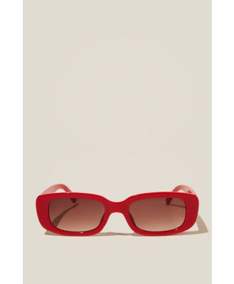 Rubi - Abby Rectangle Sunglasses - Scarlet red