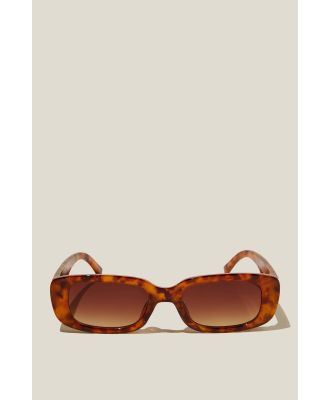 Rubi - Abby Rectangle Sunglasses - Sepia tort