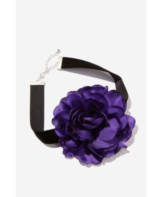 Rubi - Choker Necklace - Up purple flower choker