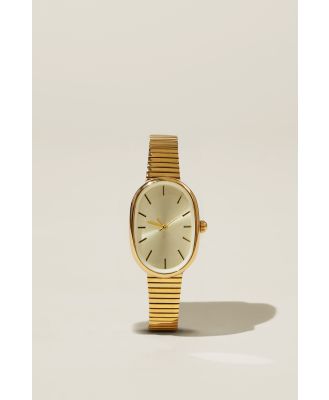 Rubi - Classic Watch - Gold plated oval flat band