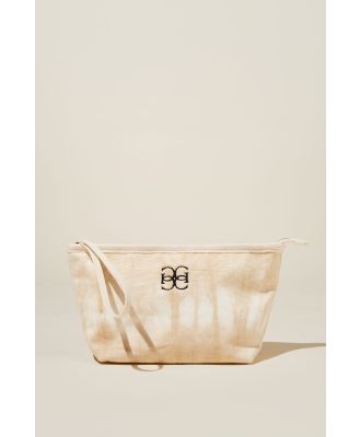 Rubi - Commuter Pouch - Monogram Personalisation - Taupe/white tie dye