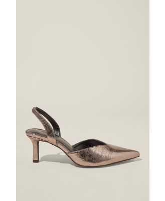 Rubi - Gigi Pointed Slingback - Pewter crinkle