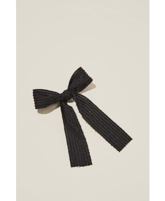 Rubi - Heidi Hair Bow - Black sheer stripe