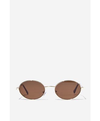 Rubi - Lisa Metal Sunglasses - Brown/gold