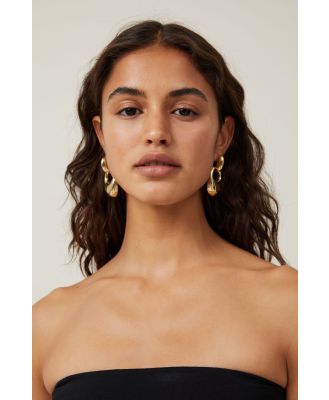 Rubi - Mid Charm Earring - Gold plated oval drop