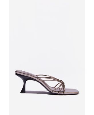 Rubi - Millie Strappy Knot Mule - Pewter crinkle