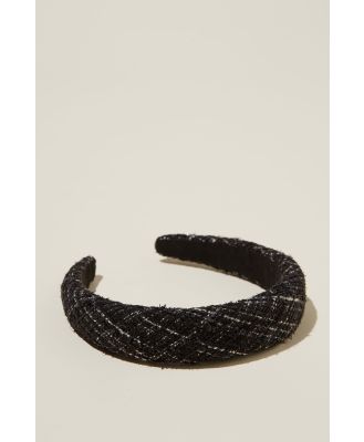 Rubi - Paris Padded Headband - Black tweed