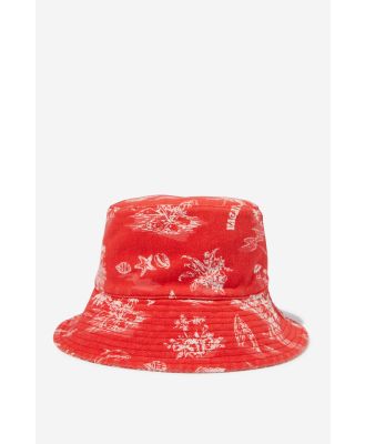 Rubi - Reversible Bianca Bucket Hat - Beachside toiles red/gingham