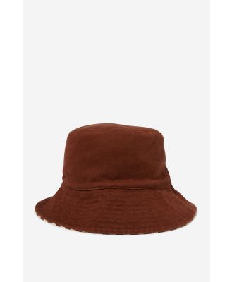 Rubi - Reversible Bianca Bucket Hat - Choc stripe