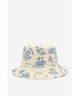 Rubi - Reversible Bianca Bucket Hat - Seaside treasures/white wash