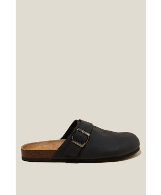 Rubi - Rex Buckle Mule - Black nubuck