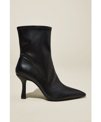 Rubi - Steph Stiletto Ankle Boot - Black vegan leather