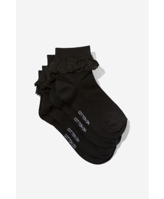 Rubi - The Perfect Pair Pretty Frill Sock - Black