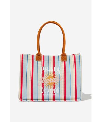 Rubi - The Stand By Tote - Paraiso/blue red stripe