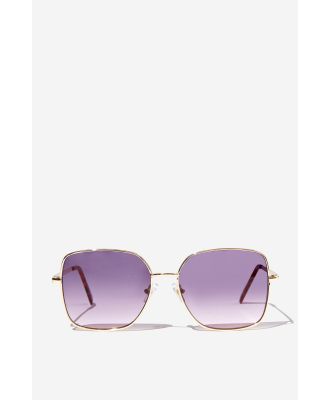 Rubi - Vicky Oversized Metal Sunglasses - Berry/gold