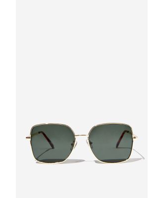 Rubi - Vicky Oversized Metal Sunglasses - Green/gold