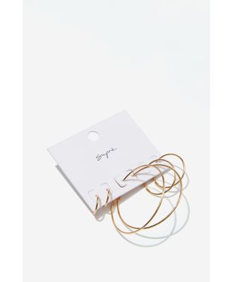 Supré - Gold Hoop Earring Pack - Gold