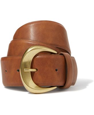 Supré - Large Buckle Belt - Tan/gold