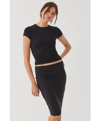 Supré - Luxe Hipster Midi Skirt - Black