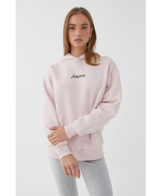 Supré - Paige Oversized Printed Hoodie - Gloss pink/amore
