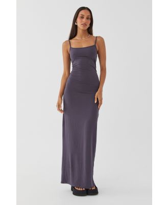 Supré - Soft Strappy Ruched Maxi Dress - Gun metal