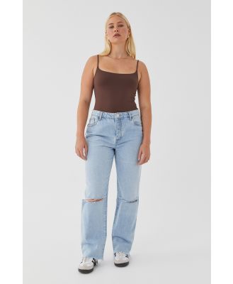 Supré - Straight Leg Ripped Jean - Hampton blue ripped